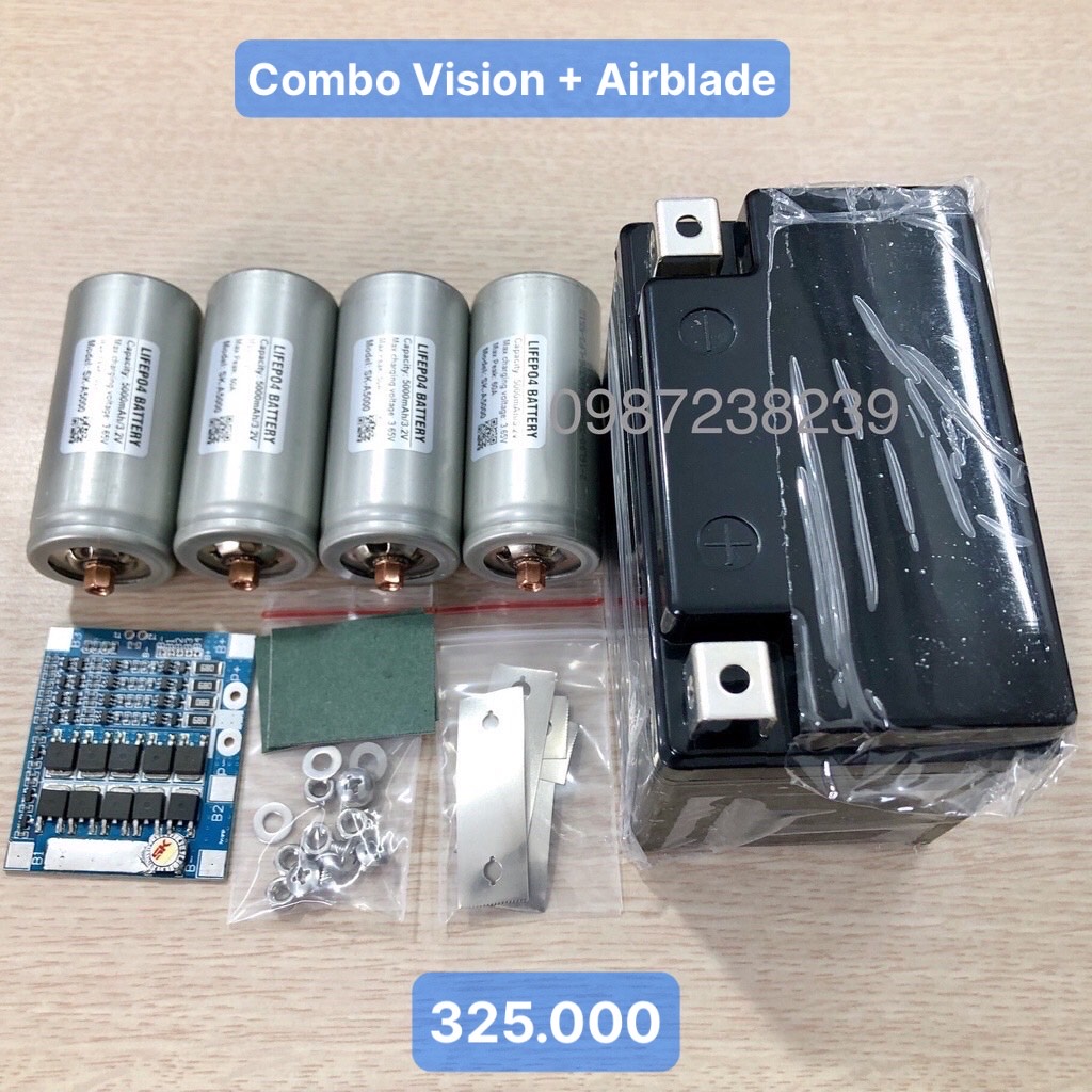 Combo tự lắp ráp acquy Lithium xe máy Vision Airblade